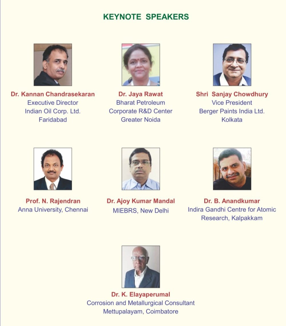 nccikkdi's tweet photo. Listen to the  experts in #corrosion at #20thNCCC at Coimbatore during 7-9th December 2023. https://t.co/Sm85y7NhNe