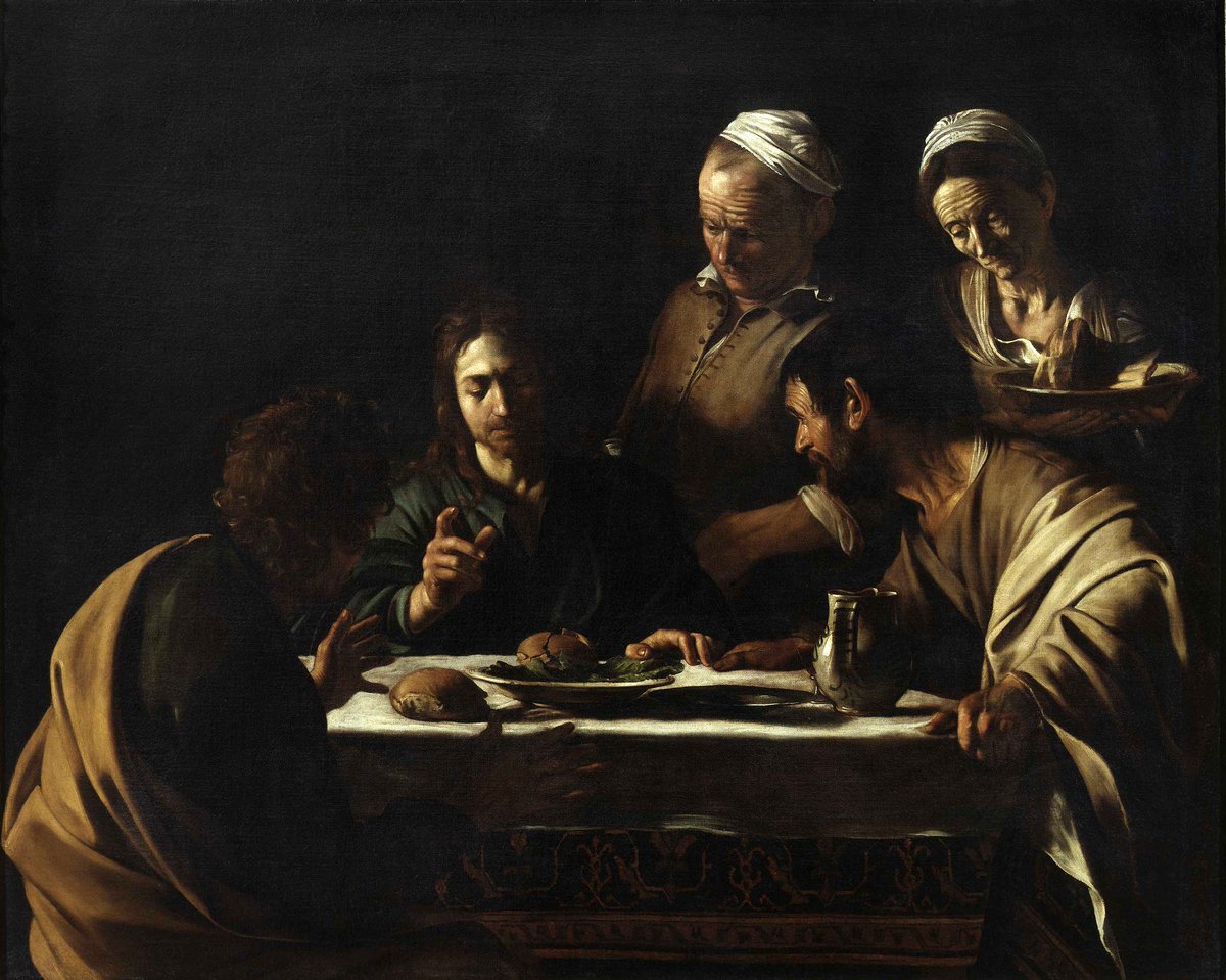 #BCarte “La peste [...] influenza le scene narrative in una successione di tableau vivant [...] La peste diventa [...] spettacolo [...] come venne trasformato da Federico Borromeo, nato nel 1564 (giusto sette anni prima di #Caravaggio)”. - Cena in Emmaus, 1606 @museobrera