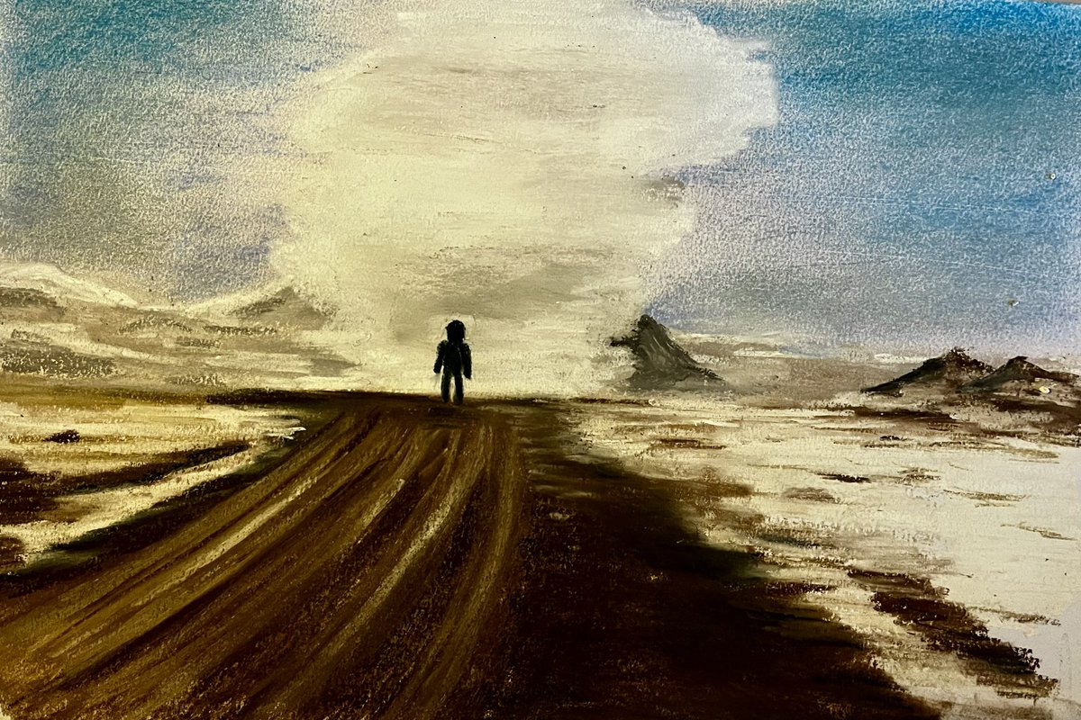 DavidSmith21969's tweet image. Lights, coincidentially a similar figure to yesterday! A more remote scene the silhouette person finds themselves. Soft Pastels on WhiteA3. Inspired by 🇬🇧 #SOHN with Lights, and the musical cover artwork linked theme. music.apple.com/gb/album/light…