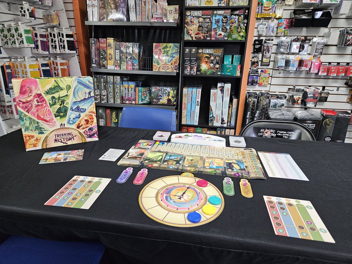 drewstees's tweet image. 🎲 Stop by Nick Nack's Full Frontal Attack in Hershey for a demo of Trekking Through History, running today until 3pm! 🎲  A great family game for the holidays, and educational too! 👍

@GamesUnderdog
@NickNacksAttack 
@DexEnvoy
