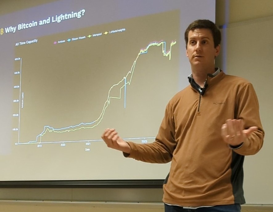 Korok Ray (@korokray) on Twitter photo <a href="/RyanTheGentry/">Ryan Gentry</a> teaching Lightning 101 in my #bitcoin class. Not only is Ryan a precise technical expositor, but he is super relatable to my students. Like them, he was an engineering student in Texas a decade ago who traveled to #bitcoin. Not bad for a Longhorn! <a href="/RyanTheGentry/">Ryan Gentry</a> teaching Lightning 101 in my #bitcoin class. Not only is Ryan a precise technical expositor, but he is super relatable to my students. Like them, he was an engineering student in Texas a decade ago who traveled to #bitcoin. Not bad for a Longhorn!