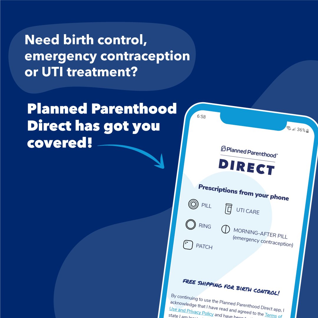 Birth control, UTI relief, emergency contraception and more at your fingertips. Download the Planned Parenthood Direct app via the link in bio to simplify your sexual health care! 📲