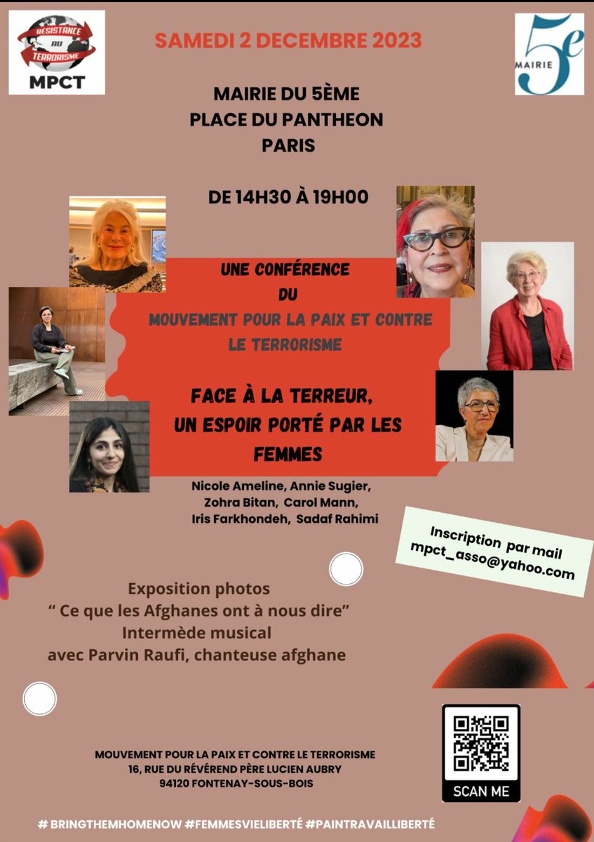 Notre amie @Iris_Farkhondeh à la réunion organisée par le #MPCT,  Face à la terreur un espoir porté par les femmes :'Depuis le 7octobre exécutions pendaisons se sont multipliées en Iran.Ce n'est pas un hasard'.République Islamique d'#Iran #Afghanistan #Hamas #Wagner #Terrorisme