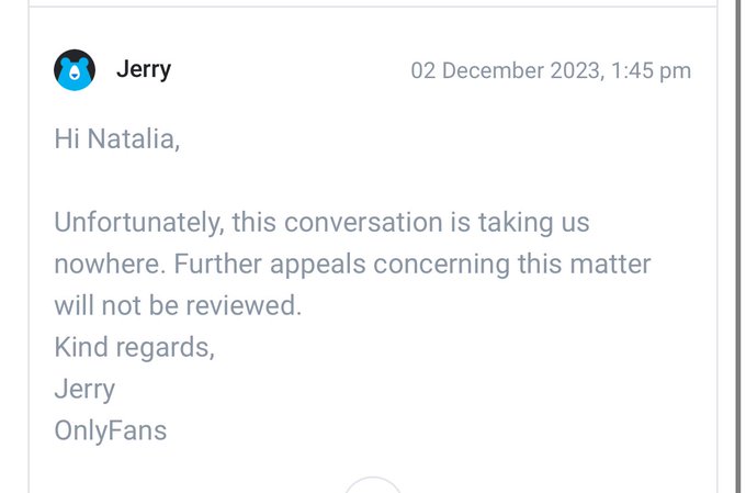 This is @OnlyFans response after I opened a ticket explaining how my page has been under attack by a<a class="tags" href="/tag/onlyfans">@onlyfans</a>