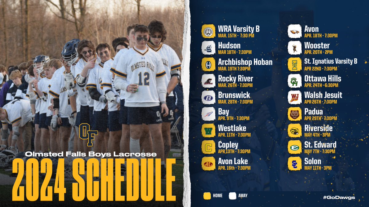 Your 2024 Bulldog Lacrosse schedule!