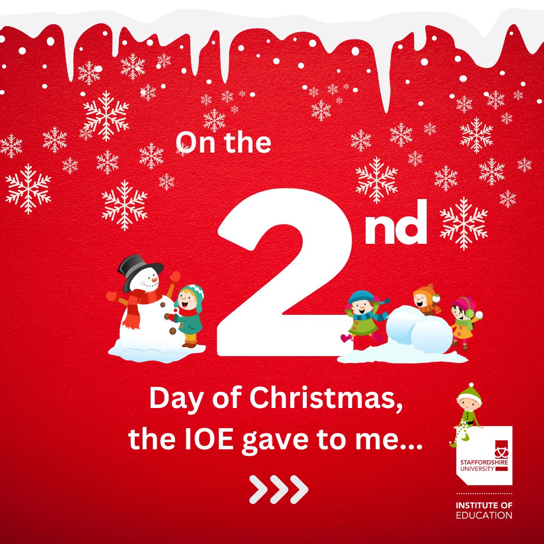 UniofStaffsIOE's tweet photo. Spotlight on our amazing PGCE courses for the #12daysofchristmas from the IOE 🎅  
Take a look: https://t.co/HqcootBJ3b

#PGCE #IOEStaffs #WhereYouMatter #Traintoteach #christmas #Getintoteaching @staffsuni #University #UKUniversity #Teaching #PrimaryTeacher #EarlyYears https://t.co/vgoSre0kOy