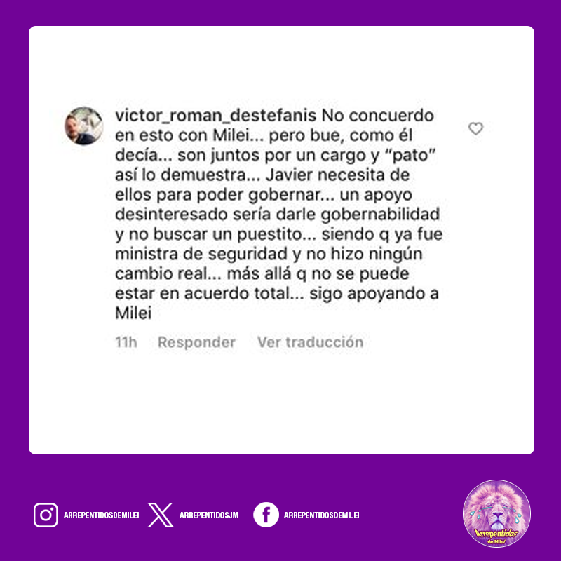 arrepentidosJM's tweet photo. Vemos muchos arrepentidos de votar a Milei y solo quiero decir que SE LO ADVERTIMOS ‼️ https://t.co/jg0h9v2nF7