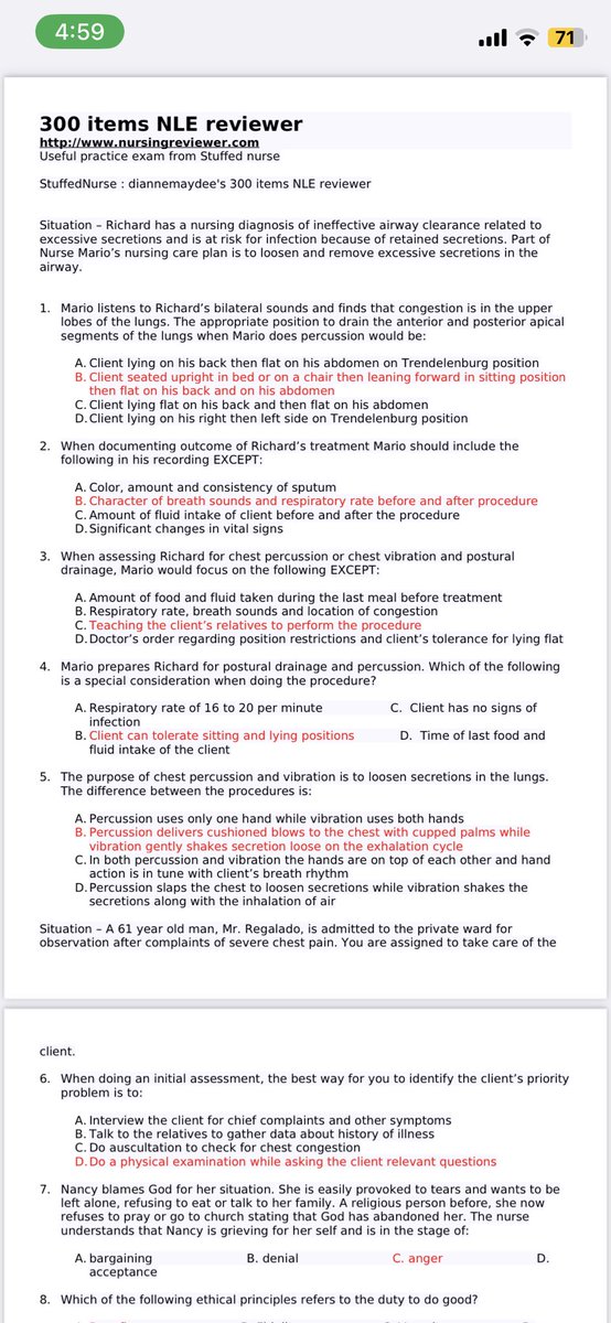 yujigodfrey's tweet photo. NLE REVIEWER ‼️

RN NA SILA, IKAW NA NEXT

• 300 NLE reviewer
• 250 NLE exam 
• NLE Board Exam Compilation (546 pages)

dm 🫶

#PNLE #NLE #Nursing #nurse #PRC #nursinglicensureexam #NCLEX #review #reviewer #labaRN #nursingstudent #RN2023 #RN2024 #RN2025 #RN2026 #NOVNLE #BON https://t.co/StjC5mqNqY
