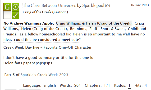 Sparklepool102's tweet photo. I FORGOT TO POST THS BSBSJSBS
(Very late) #cotcweek23 day five, favorite one off character!!!
I donβt know how to promo this other than itβs Craig and Helen being besties π€·ββοΈ https://t.co/8MIKoD32AV