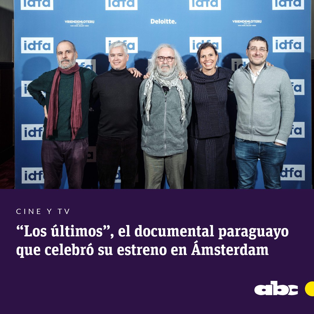 #ABCEspectáculos El documental paraguayo “Los últimos”, dirigido por Sebastián Peña Escobar, celebró su estreno mundial en el Festival Internacional de Cine Documental de Ámsterdam. 🇵🇾👏⭐️

📲Leé más aquí: abc.com.py/espectaculos/c…