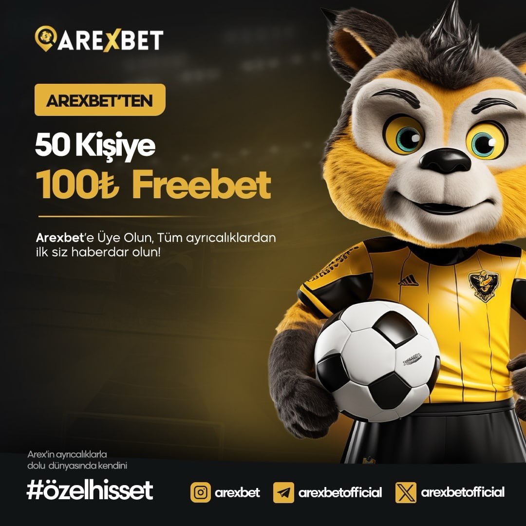💰50 KİŞİYE 100TL DEĞERİNDE FREEBET HEDİYE!🎁

⚽️ SADECE SPOR BAHİSLERİNDE GEÇERLİ.

💲 Min, Max 300TL Çekim Yapılabilir.

🔥 AREXBET KULLANICI ADINI YAZARAK ETKİNLİĞE KATILABİLİRSİN!

✨ AREXBET KAYIT ADRESİ : l24.im/odCZ

Katılım:t.me/DenemeBonus202…