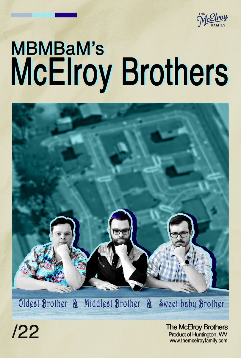 millymazilla's tweet photo. @MoistCr1TiKaL @OfficialEGO a Stylized Poster for @MBMBaM #McElroys #MBMBam I made, as well as an 80s Sitcom parody poster of @RJCity1 , some Streaming Panels in a #SynthwaveStyle I made and the Frankenstein Parody Poster I made of @DanhausenAD https://t.co/7vDFfgLh3i