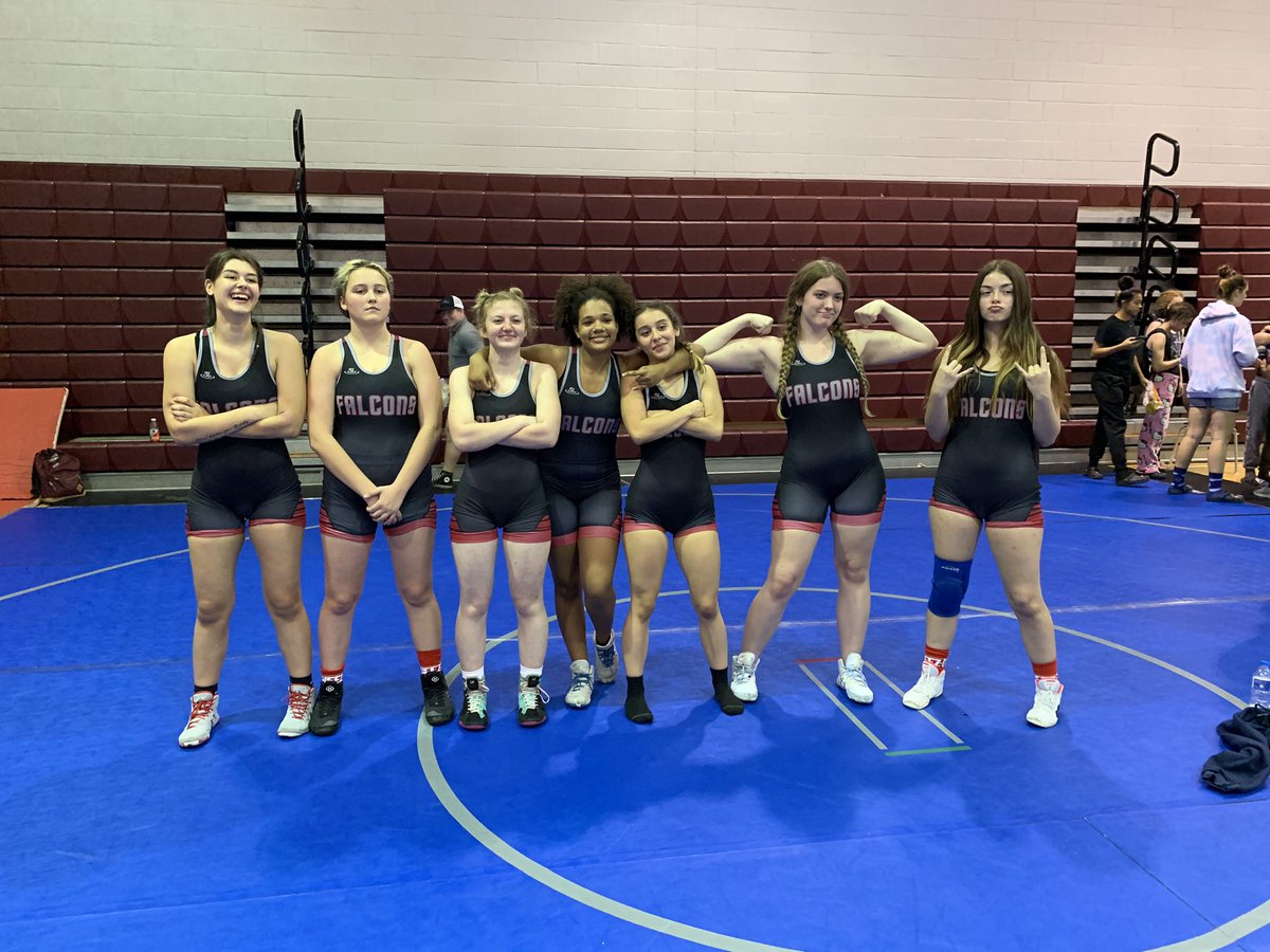 Girls Wrestling at WRHS. Nice job Lady Falcons. Pins for several of our ladies today 😁