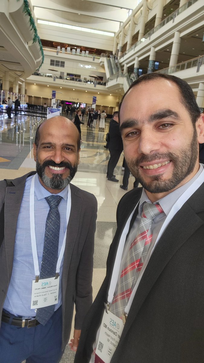 Always happy to meet my Twitter friends in person at #AES2023 Glad to see my Saudi colleague Dr @Fbabtain