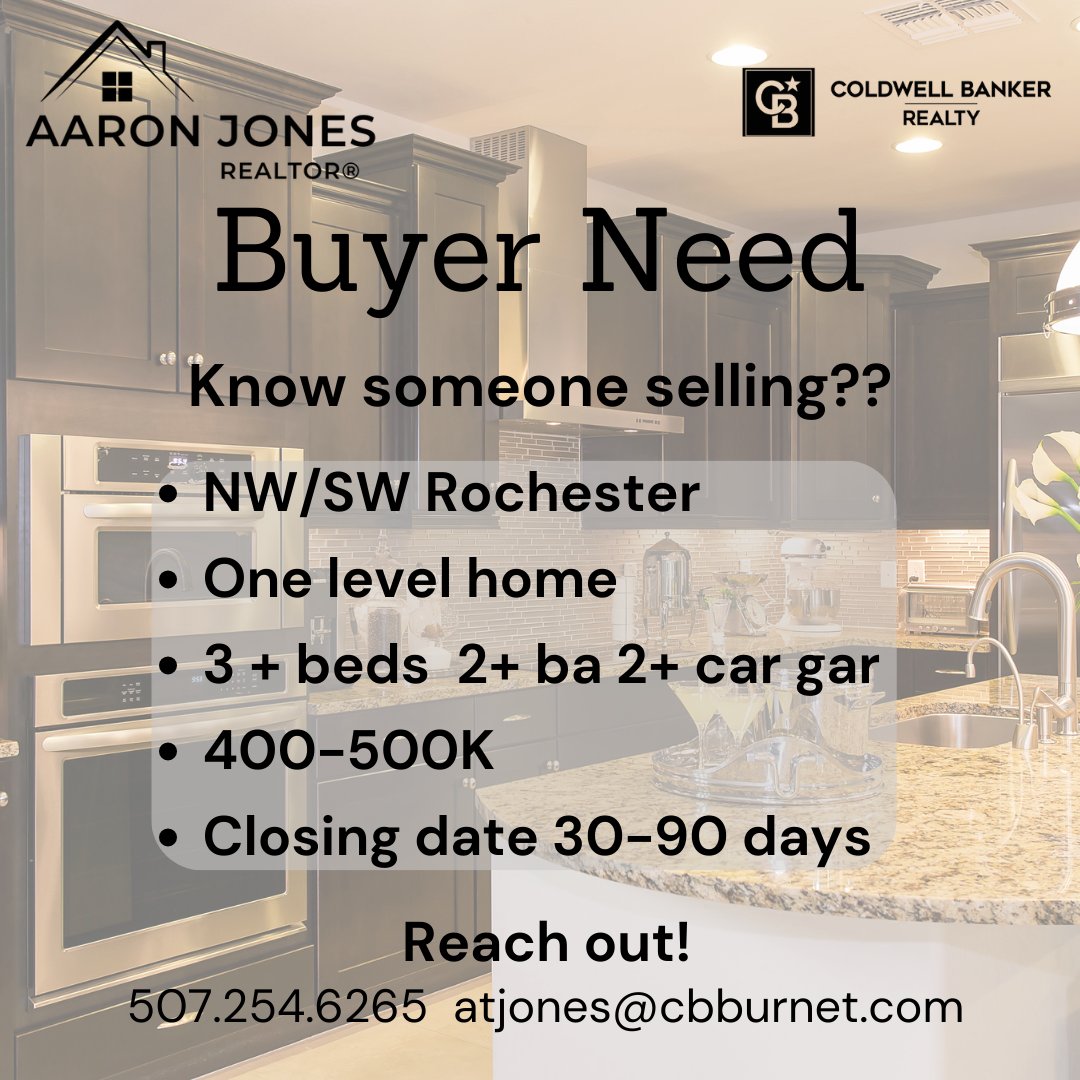 I have clients actively searching...love to hear from you if you or someone close is thinking of selling!
#rochestermn #rochesterminnesota #seminnesota #rochmn #buyerneeds #rochestermnrealestate #rochestermnrealtor