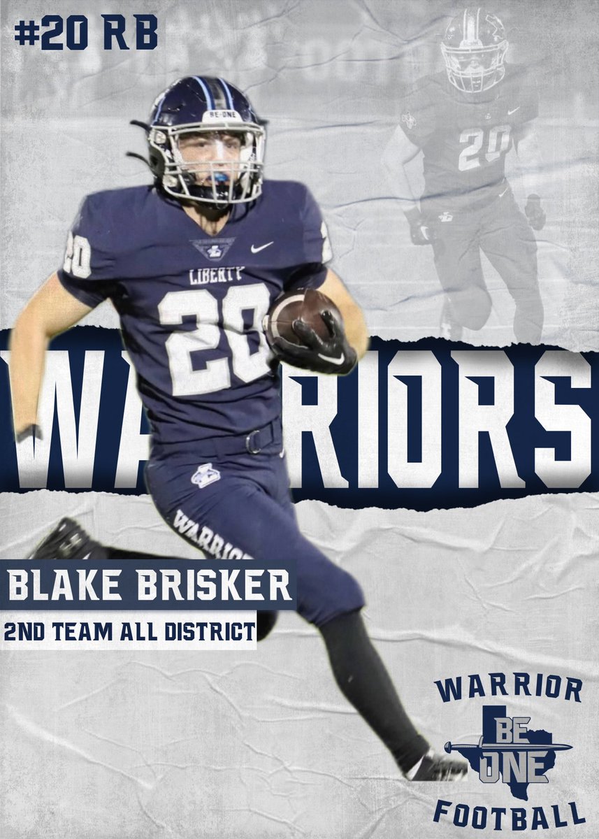 Congratulations to Blake on earning All District Honors! -2nd Team Running Back