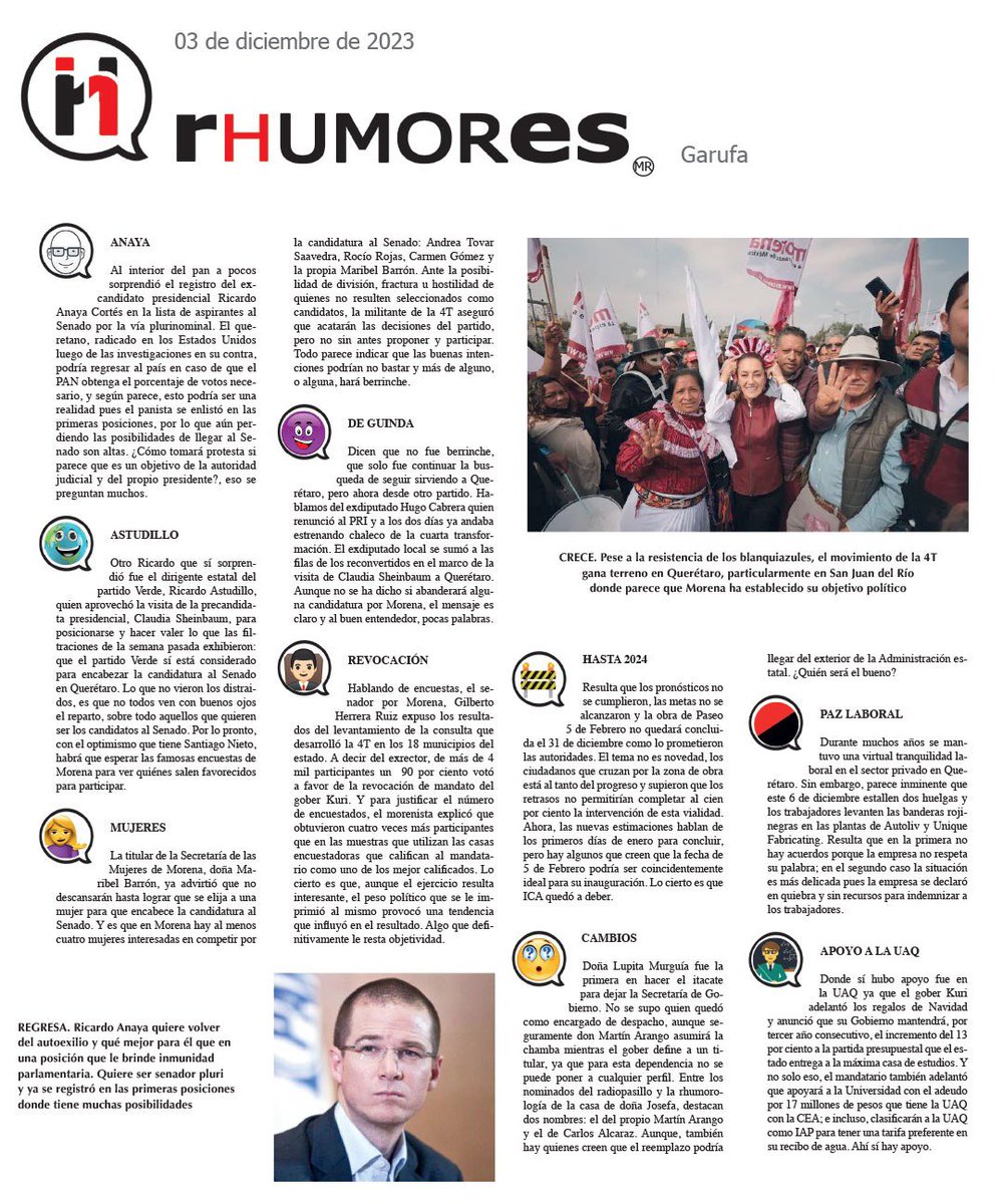 AndresEstevezMx's tweet photo. 🤫😂 Los rumores y humores de la semana en Querétaro y el país! #Rhumores de @MagazinetvQ
➡️ https://t.co/gwacoTMmzS https://t.co/D6Bhm3YJEf
