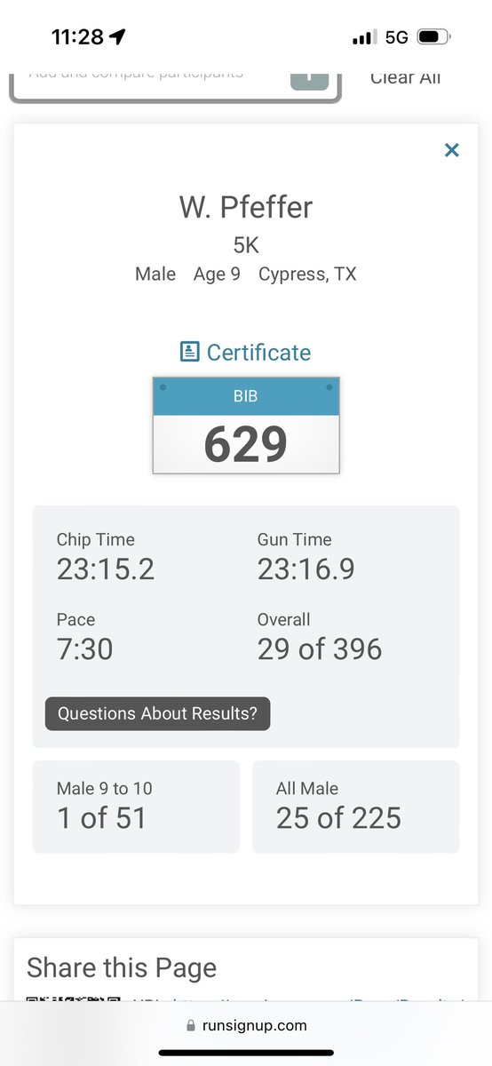 Proud of my <a href="/SwenkeCFISD/">SwenkeCFISD</a> Iron Boy for winning 🥇in the 9/10 age group this morning at the annual candy cane fun run!