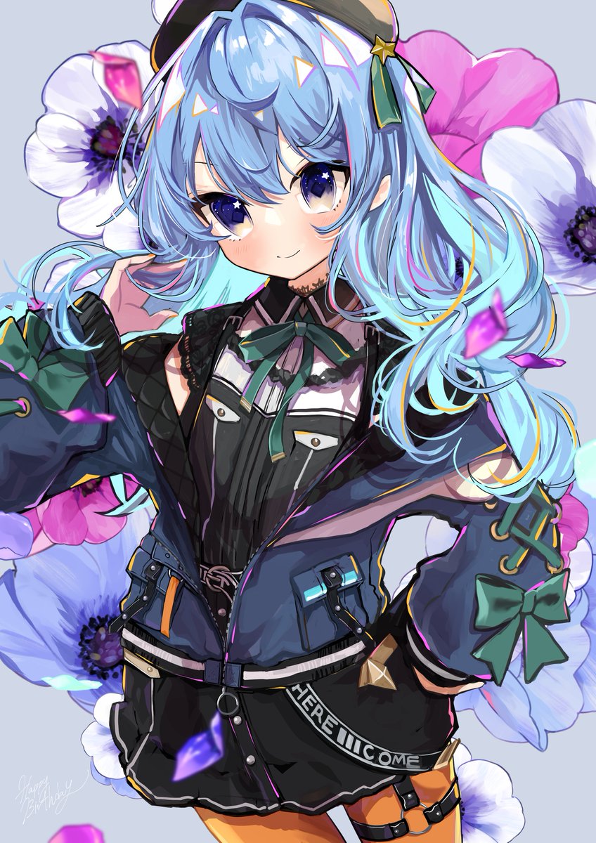 星街すいせい ,星街すいせい(ライブ) 「#今年もあと1ヶ月になりましたが画力がどうなかったか見てみましょう」|春野ほたる🐮🌸チャンネル登録者1万人行くまで絵描き続ける奴配信中のイラスト
