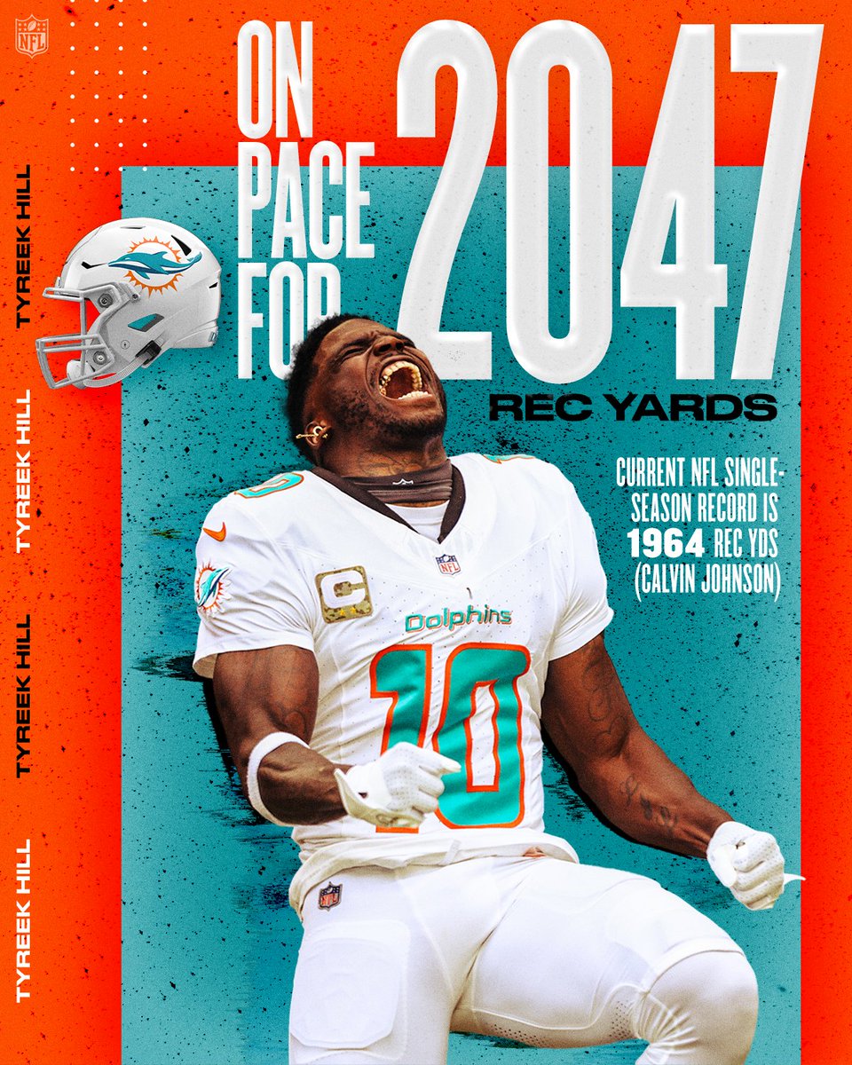 NFL's tweet image. Is this the year @cheetah breaks 2k? 👀

📺: #MIAvsWAS — Sunday 1pm ET on FOX
📱: Stream on #NFLPlus