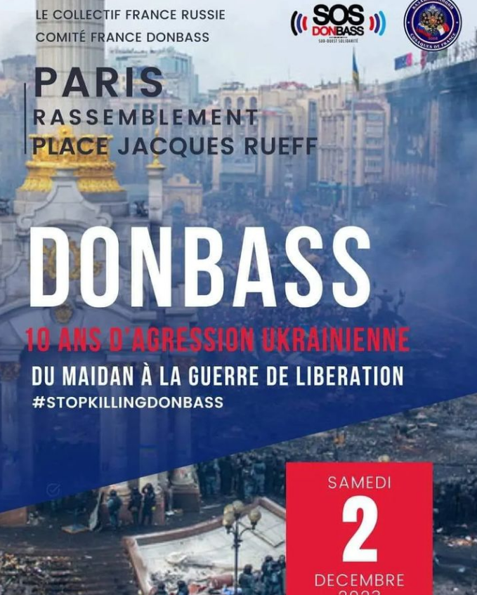 LucMichelPCN's tweet photo. # RESEAUX PRO-RUSSES ‘RUSSOSPHERE’/
RASSEMBLEMENT POUR LE DONBASS DEMAIN 03 12 À 15H00

2023 12 01

NOUS VOUS INVITONS À REJOINDRE LE RASSEMBLEMENT POUR LE DONBASS DEMAIN 03 12 À 15H00

LES 10 ANS D'AGRESSION DE LA JUNTE DE KIEV https://t.co/JmWokM6LXI