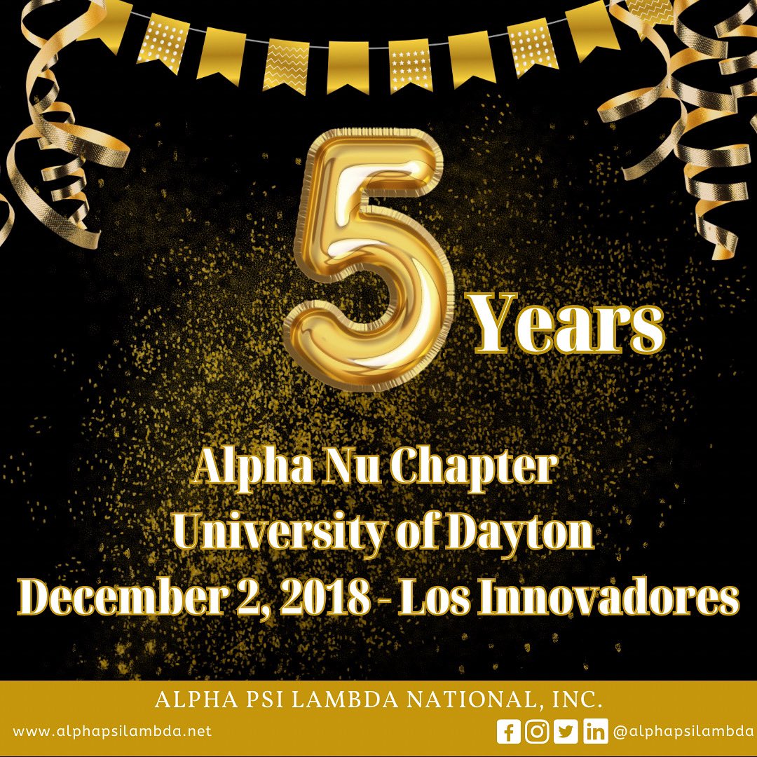 Today we celebrate 5 years of the Alpha Nu Chapter at the University of Dayton! 5 years of being AutheNtic! #apsi #staynoble