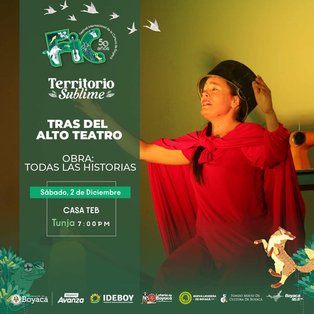 teatro_teb's tweet photo. ✨ La CasaTeb es territorio FIC 
📣Invitamos a las instituciones educativas, familias y demás ciudadanos a que disfruten de la obra "Todas las historias" a cargo de Tras del alto teatro
🚩Hoy Sabado 02 de diciembre a las 7:00 p.m. @FIC_Cultura
#FICBoyacá50Años #TerritorioSublime https://t.co/7hqHeBtJFP