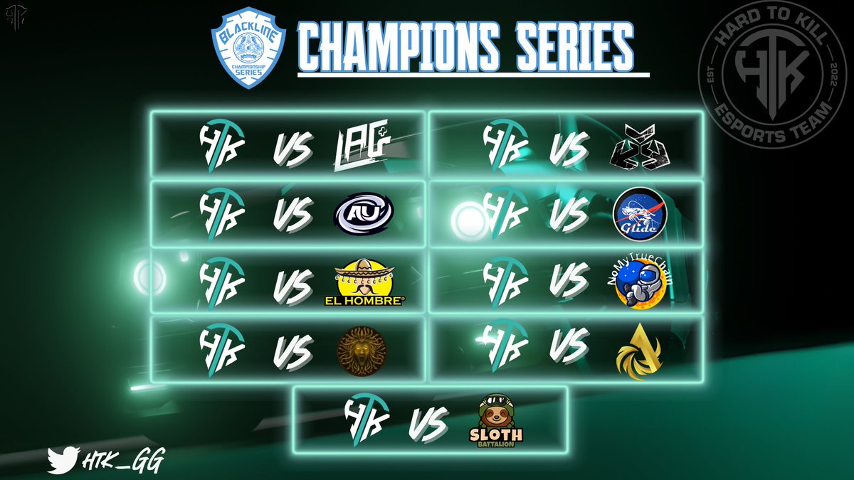 Here is our <a href="/BlackLineCS/">Black Line Championship Series</a>  Champion series schedule our main roster will be competing in. We are a couple days behind on the post but looking forward to the season! 
#HTKmafia #HTKesports #HardToKill