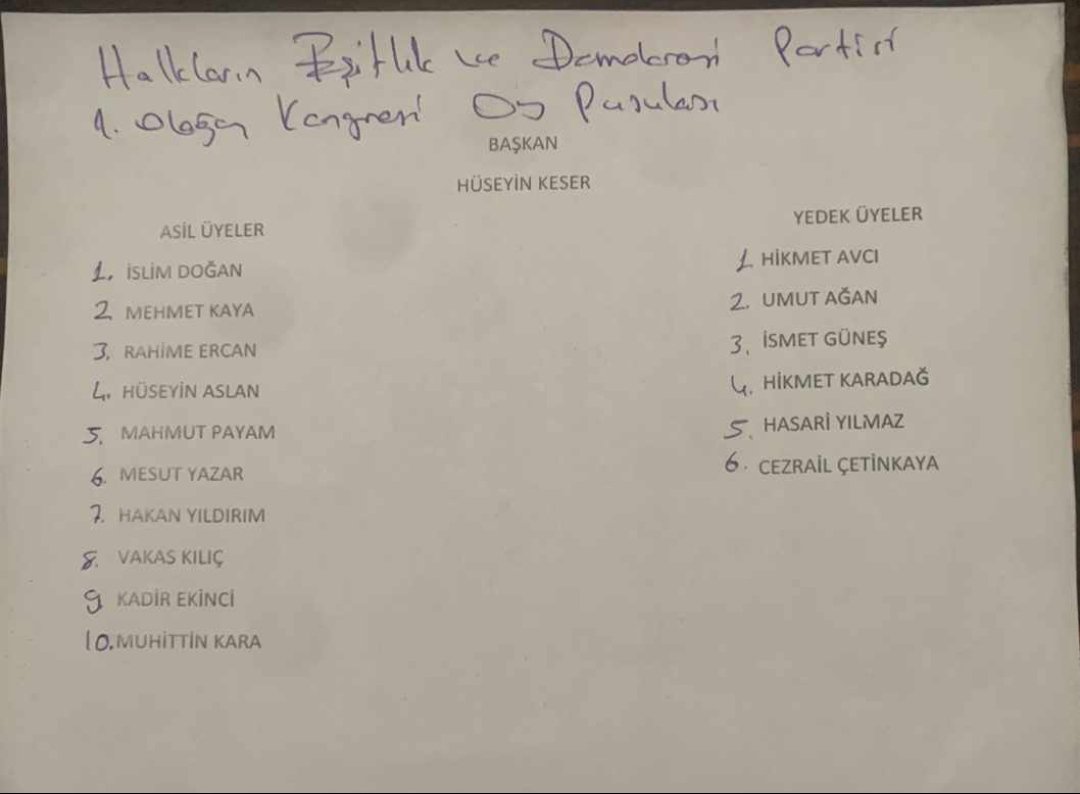 Halkların Eşitlik ve Demokrasi Partisi
Bozova ilçe yönetimine seçilen arkadaşlara başarılar dilerim.