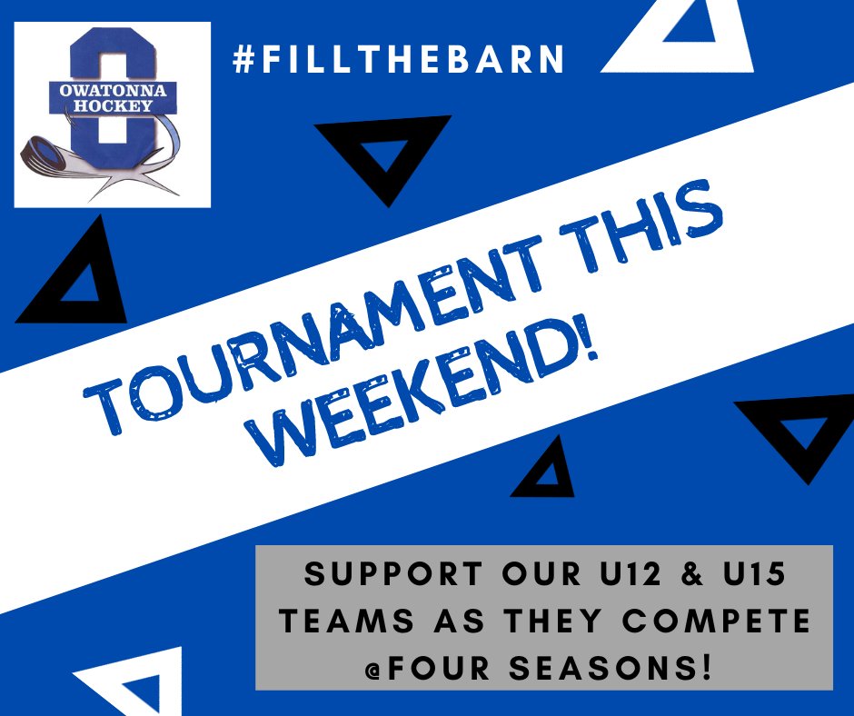 Cheer on our U15 and U12 teams as they hit the ice 12/8-12/10 at Four Seasons! Best of luck to our talented players and coaches as they showcase their skills. Let's fill the stands and give our OYHA teams the incredible support they deserve!  #OYHA #LetsPlayHockey