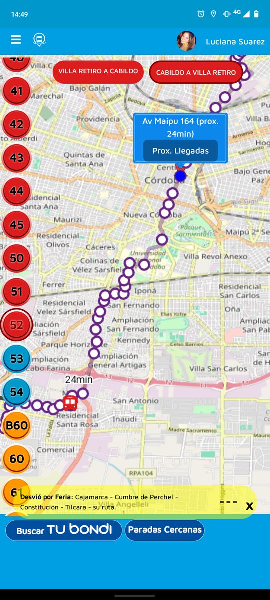 lusuarez_093's tweet photo. @ERSACordoba @TransporteCba quien controla los coches y frecuencia de los colectivos urbanos de la ciudad de Córdoba.
La línea 52 tiene que pasar supuestamente a las 14.52 y según tu bondi está a 24 min. Siendo ya las 14.52 y no viene. Parada de Maipú y Chacabuco. Son cualquiera. https://t.co/lcdT3tNkIE