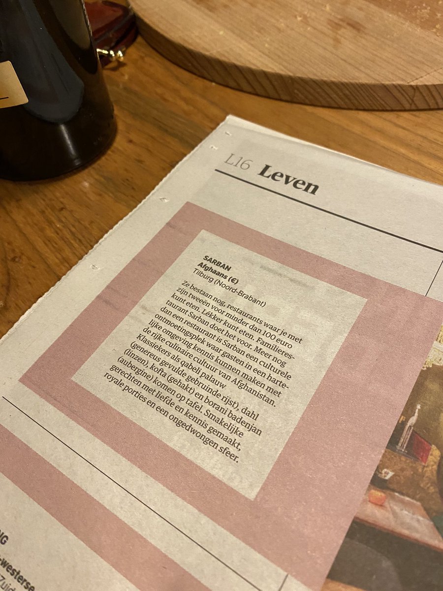 Fijn dat <a href="/Hassnae/">Hassnae Bouazza</a> twee restaurantparels in en naast Tilburg opneemt in haar favoriete lijstje <a href="/nrc/">NRC</a> : restaurant Sarban (Tilburg) en Pikaar (Hilvarenbeek).  En voor diegenen die Sarban nog niet kennen: dit restaurant is ook een geweldige  opleidingsplek voor jonge statushouders 👌🏽