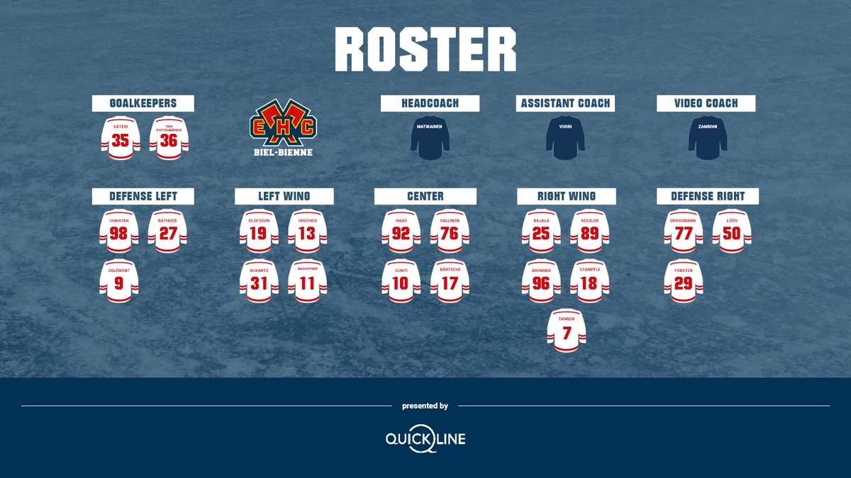 ehcbiel's tweet photo. 🔴🟡 L’alignement des Seelandais ce soir face aux SCL Tigers. 🪓
Puck drops in 60 min. 🏒 Hopp Biel!
#PresentedByQuickline #SCLEHCB #HoppBiel #Icicestbienne #Rougeetjaune https://t.co/Il0A351o9X