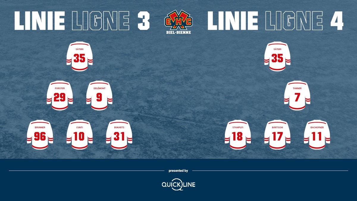 ehcbiel's tweet photo. 🔴🟡 L’alignement des Seelandais ce soir face aux SCL Tigers. 🪓
Puck drops in 60 min. 🏒 Hopp Biel!
#PresentedByQuickline #SCLEHCB #HoppBiel #Icicestbienne #Rougeetjaune https://t.co/Il0A351o9X