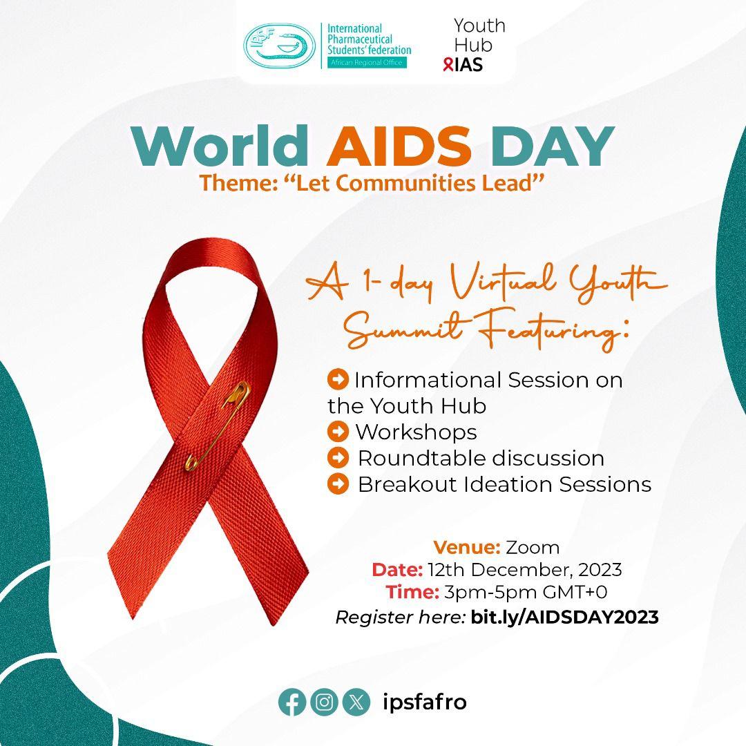 IPSFAfRO's tweet photo. Registration Open‼️

A 1-day virtual youth summit to celebrate World AIDS Day and World Human Rights Day 2023

Join us for an insightful virtual summit involving workshops, panel discussions and presentations. 

Register here: https://t.co/rxVI7ZaGaB

Only 100 seats available‼️ https://t.co/fNsVytDAQO