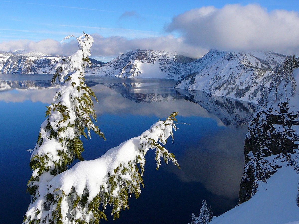 Crater Lake inspires awe. Fed by rain and snow, it’s the deepest lake in the United States and one of the cleanest and clearest lakes in the world.   

Photo by NPS