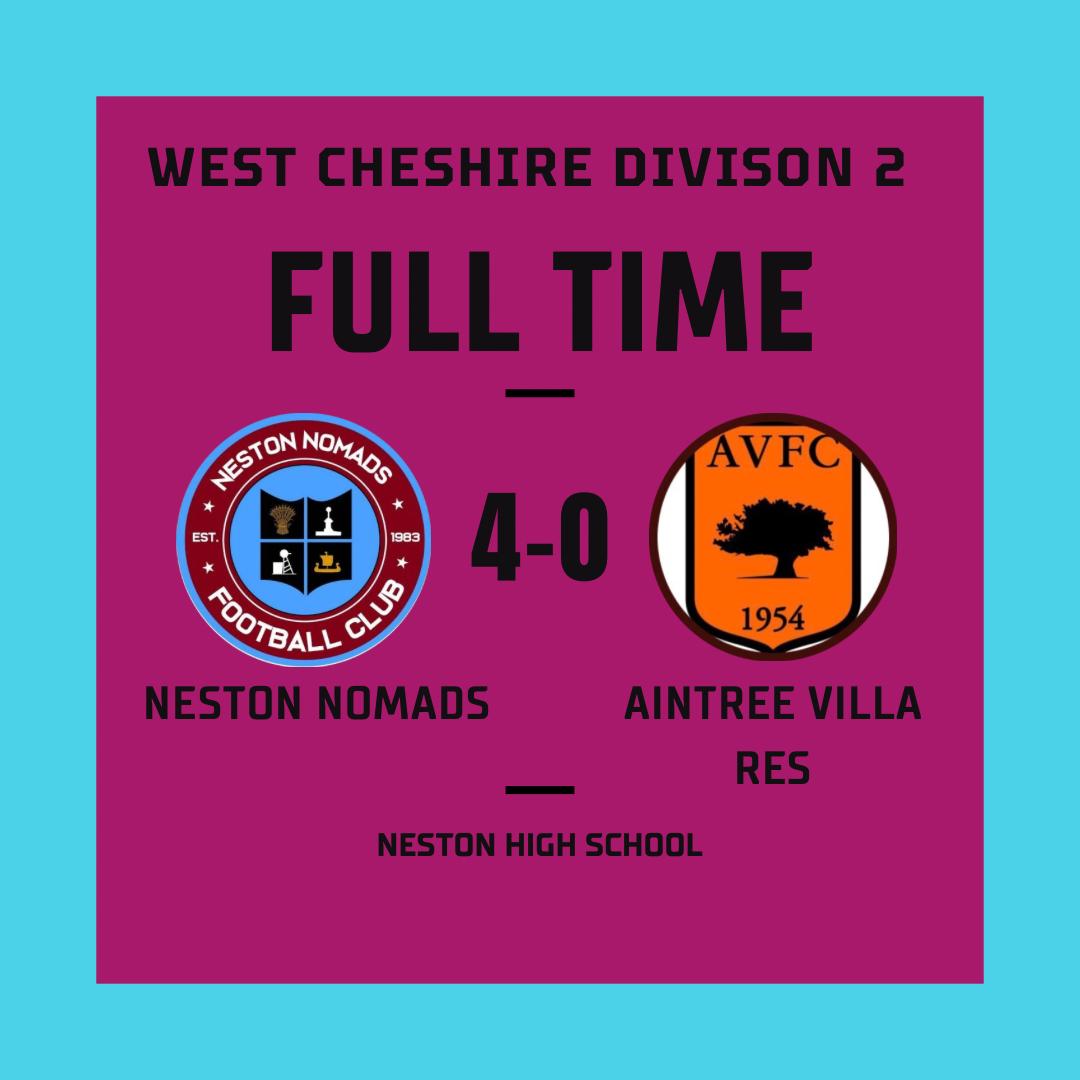 Neston Nomads FC (@nestonnomadsfc) on Twitter photo WC Div 2 <a href="/WestCheshireLge/">Go2Day West Cheshire League</a> Result - <a href="/NestonNomadsFC/">Neston Nomads FC</a> 4 <a href="/aintreevill/">Aintree Villa Reserve</a> 0
<a href="/DeclanRoberts99/">Declan Roberts</a>⚽
<a href="/NathanD345/">Nathan Davidson</a>⚽
<a href="/OllieDuttonn/">Ollie Dutton</a> ⚽
@__Hoz96⚽
Comfortable 4-0 win. Apart from a hectic first 10-15 minutes. Was a very controlled game and worthy of our victory. 3rd pleasing performance at home WC Div 2 <a href="/WestCheshireLge/">Go2Day West Cheshire League</a> Result - <a href="/NestonNomadsFC/">Neston Nomads FC</a> 4 <a href="/aintreevill/">Aintree Villa Reserve</a> 0
<a href="/DeclanRoberts99/">Declan Roberts</a>⚽
<a href="/NathanD345/">Nathan Davidson</a>⚽
<a href="/OllieDuttonn/">Ollie Dutton</a> ⚽
@__Hoz96⚽
Comfortable 4-0 win. Apart from a hectic first 10-15 minutes. Was a very controlled game and worthy of our victory. 3rd pleasing performance at home