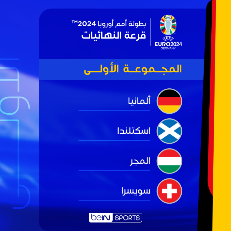 beINSPORTS's tweet photo. ๐จ๐๏ธ ุชุนุฑู ุนูู ูุชุงุฆุฌ ูุฑุนุฉ ุจุทููุฉ ุฃู
ู
ุฃูุฑูุจุง 2024โข
โ๏ธ๐จ๏ธ ุจุฑุฃููุ ุฃู ู
ุฌู
ูุนุฉ ูู ุงูุฃูููุ
#ููุฑู2024 | #ุจุทููุฉ_ุฃู
ู
_ุฃูุฑูุจุง
#EURO2024 | #EuroDraw | #UEFAEURO2024