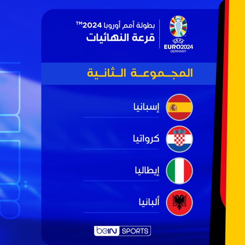 beINSPORTS's tweet photo. ๐จ๐๏ธ ุชุนุฑู ุนูู ูุชุงุฆุฌ ูุฑุนุฉ ุจุทููุฉ ุฃู
ู
ุฃูุฑูุจุง 2024โข
โ๏ธ๐จ๏ธ ุจุฑุฃููุ ุฃู ู
ุฌู
ูุนุฉ ูู ุงูุฃูููุ
#ููุฑู2024 | #ุจุทููุฉ_ุฃู
ู
_ุฃูุฑูุจุง
#EURO2024 | #EuroDraw | #UEFAEURO2024