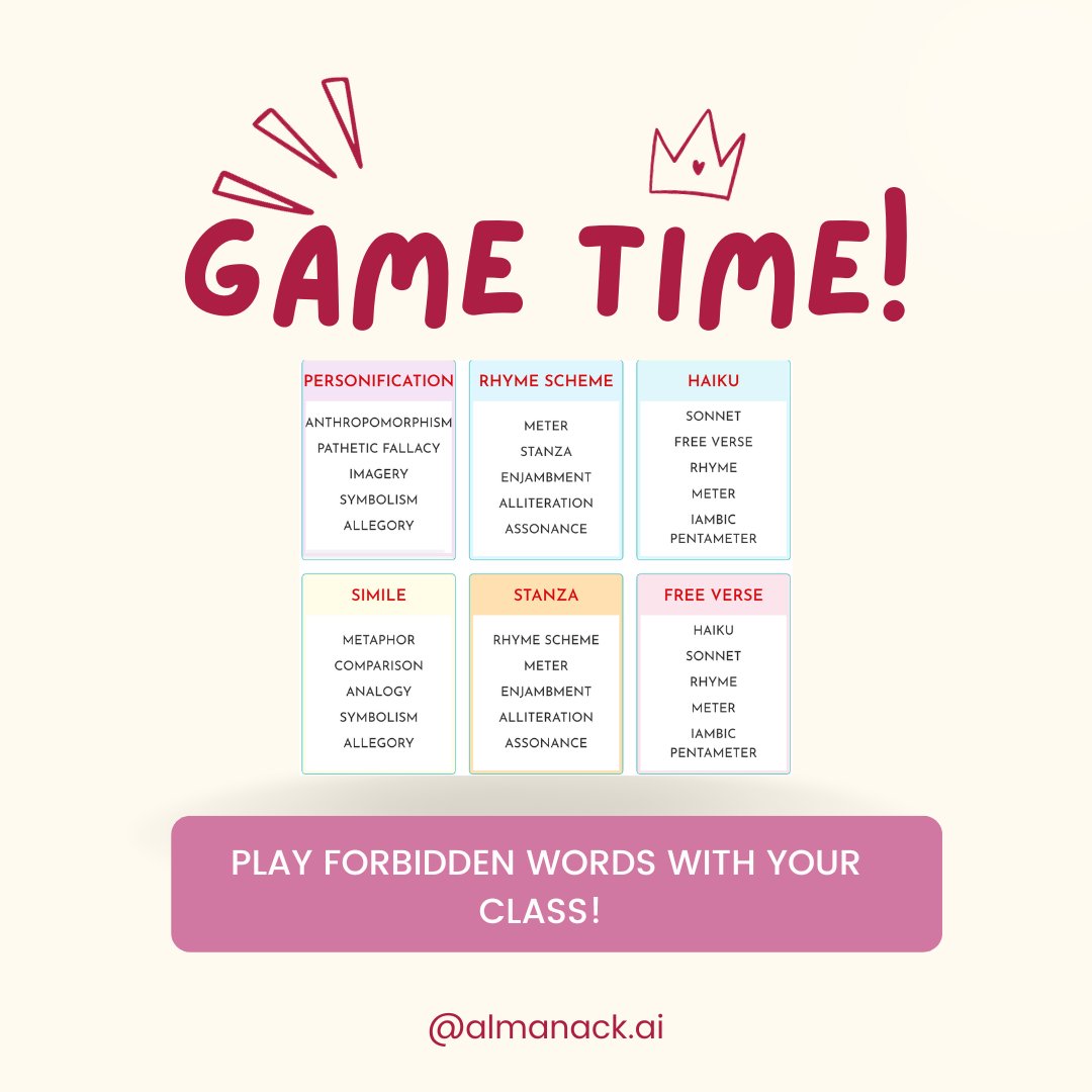 Saturday means it's game time at #almanackai! Day 2 of our 25 days of #cooltools brings to you FORBIDDEN WORDS! Use it for review, vocabulary expansion or for your ESL/EFL classroom. #aiineducation #edtech #edutwitter #teachersoftwitter