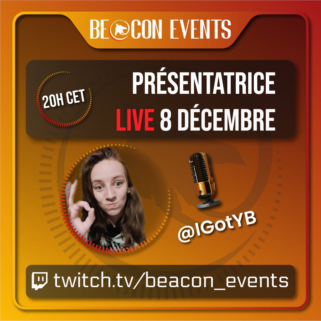 Si vous nous suivez depuis un moment, vous connaissez déjà la créatrice de contenu <a href="/IGotYB/">IGotYB</a>!

Toujours là pour nos streams &amp; évènements, elle nous fera le plaisir de présenter au coté de Pierre Devillers/<a href="/Pierrodactile/">Pierre Devillers</a>, notre live du 8 Décembre! 🥰