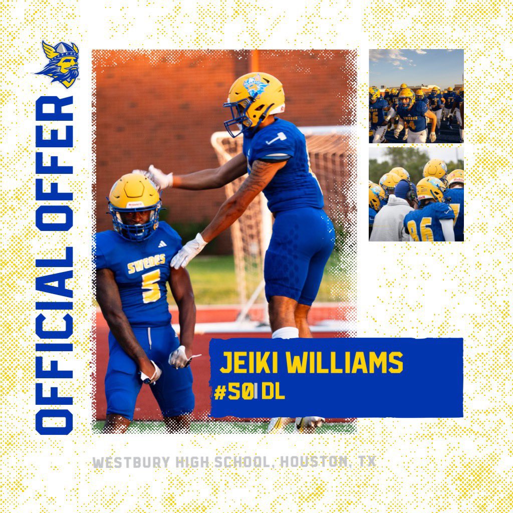 Jeiki Williams (@jeikiwilliams) on Twitter photo #AGTG After a great conversation with <a href="/ForeverTrevin/">Coach Chandler</a>; Iâm Blessed to receive my 2nd offer from <a href="/FootballBethany/">Bethany College Football</a>
<a href="/1CoachKelley/">Coach Jarvis Kelley</a> <a href="/WestburyFB/">Westbury Football</a> <a href="/WestburyAthlet1/">Westbury Athletics</a> <a href="/WHS_HUSKIES/">Westbury Huskies</a>
#ManTheShipđ˘ #AnchorDownâď¸ #AGTG After a great conversation with <a href="/ForeverTrevin/">Coach Chandler</a>; Iâm Blessed to receive my 2nd offer from <a href="/FootballBethany/">Bethany College Football</a>
<a href="/1CoachKelley/">Coach Jarvis Kelley</a> <a href="/WestburyFB/">Westbury Football</a> <a href="/WestburyAthlet1/">Westbury Athletics</a> <a href="/WHS_HUSKIES/">Westbury Huskies</a>
#ManTheShipđ˘ #AnchorDownâď¸