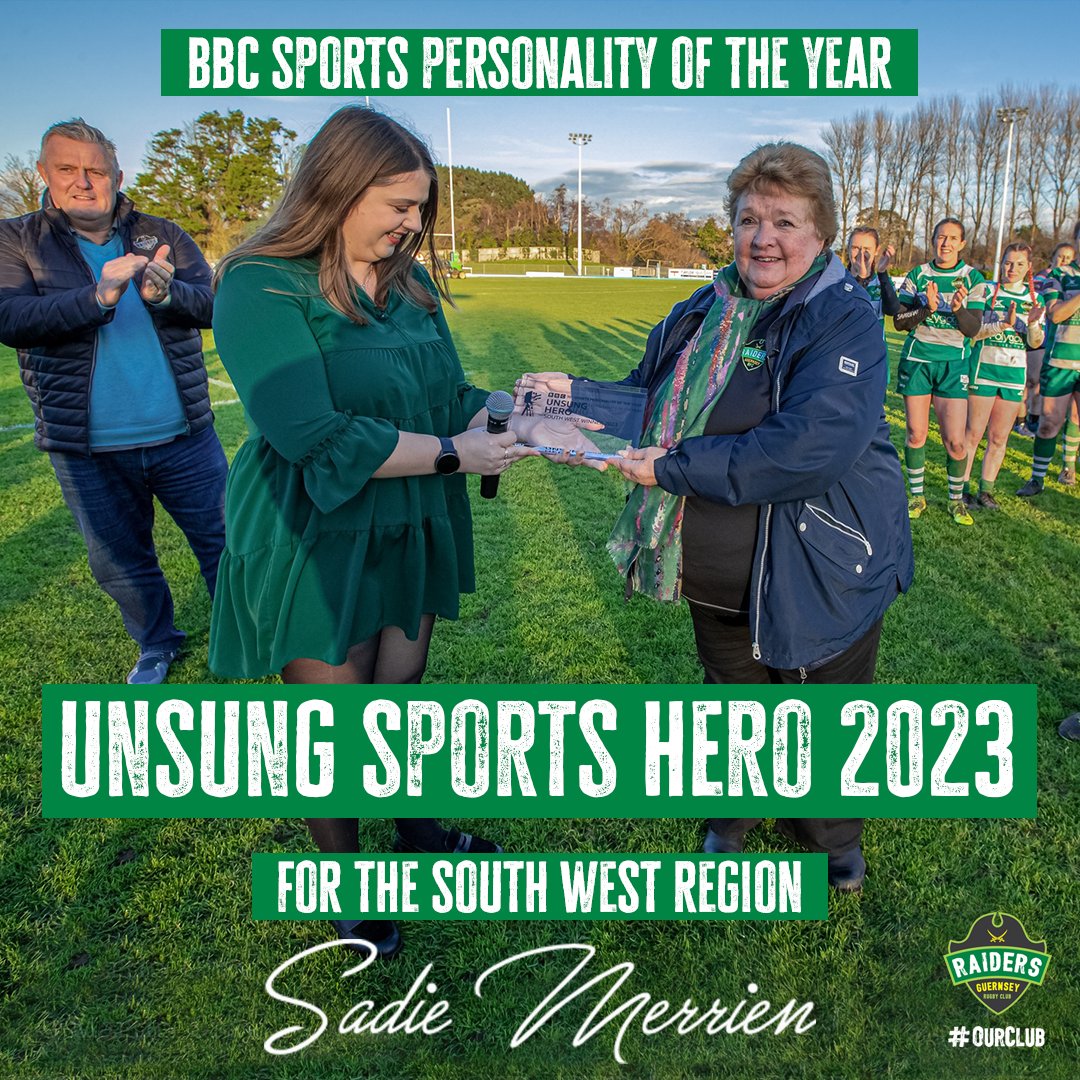 guernseyraiders's tweet image. We were honoured to present our Honourary Secretary, Sadie Merrien, with the BBC Sports Personality of the Year Unsung Hero Award (South West Region)!

A big thank you to Sadie from everyone at the Club; there's no one more deserving. 

Credit: Guernsey Sport Photography