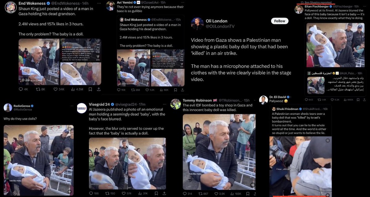 🇵🇸🇮🇱 Let it be known that everyone in this collage made fun of a dead baby.
