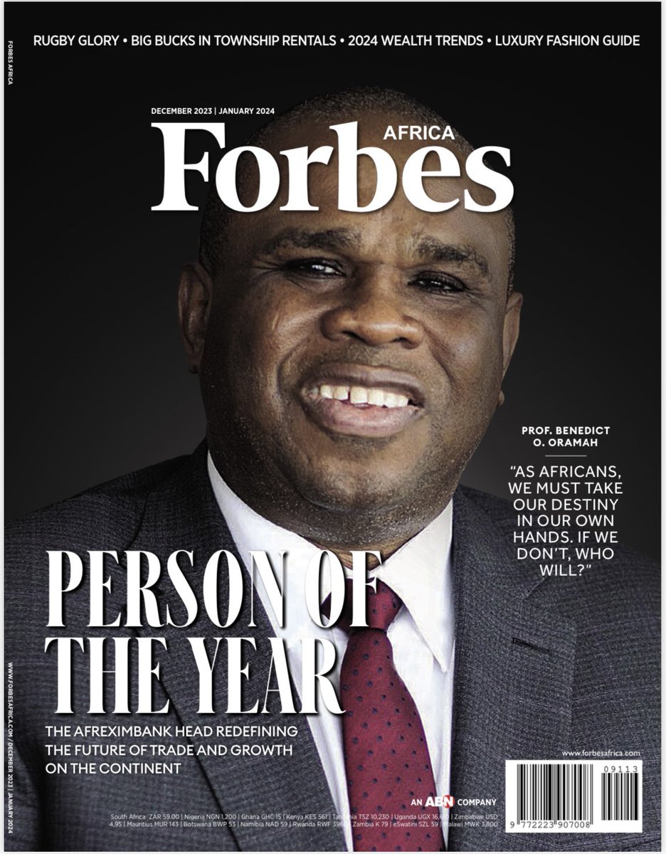 RENUKA METHIL (@methilrenuka) on Twitter photo Unveiling in Cairo, Egypt, the cover of the December 2023/January 2024 issue of <a href="/forbesafrica/">Forbes Africa</a> and the 2023 Person of the Year, Prof Benedict O Oramah, President of the <a href="/afreximbank/">African Export-Import Bank - Afreximbank</a> for his prominent contribution to intra and extra-Africa trade and development <a href="/roberta_naicker/">Roberta Naicker</a> Unveiling in Cairo, Egypt, the cover of the December 2023/January 2024 issue of <a href="/forbesafrica/">Forbes Africa</a> and the 2023 Person of the Year, Prof Benedict O Oramah, President of the <a href="/afreximbank/">African Export-Import Bank - Afreximbank</a> for his prominent contribution to intra and extra-Africa trade and development <a href="/roberta_naicker/">Roberta Naicker</a>