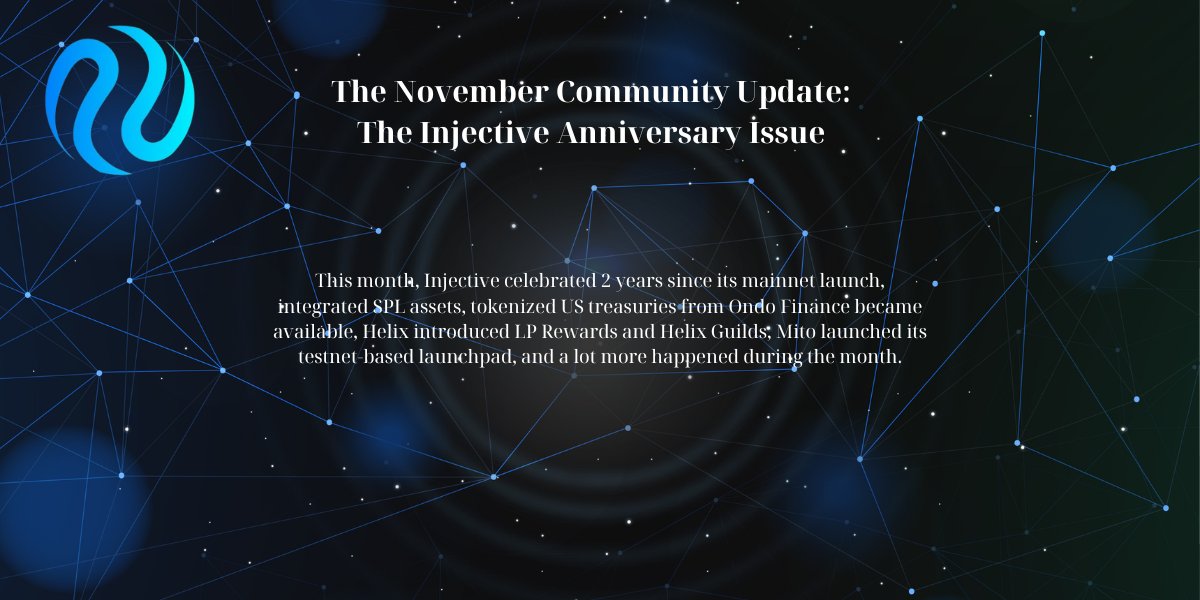 The November Community Update: The <a href="/Injective_/">ninja</a> Anniversary Issue

📷 Read the full recap: blog.injective.com/en/the-novembe…

#injective