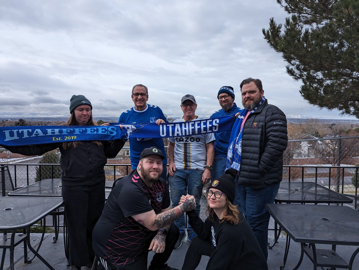 Everton's Utahfees Support Group meeting at Sunset Coffee in Sandy, Utah for the Nottingham match. #UTT @EvertonInUSA @NAToffees @USAToffeePod