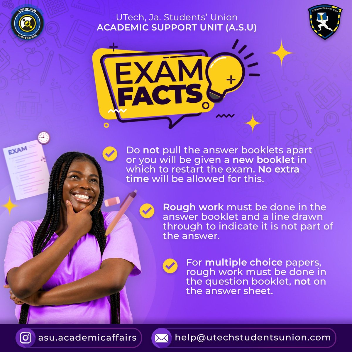 UTStudentsUnion's tweet photo. Greetings Knights‼️

Exams are hard enough, however, we are in this together💙

Here are some Examination Facts that Y.O.U need to know as we enter the exam season📚
Good luck Knights, the best is yet to come‼️ https://t.co/AUCT2vqsAC