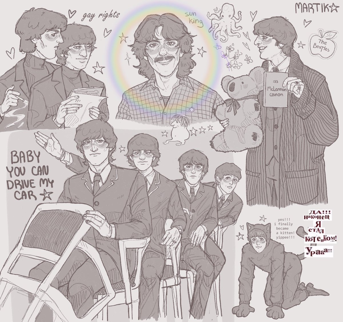 martikmeow's tweet photo. some sketches with bugs!!!⭐️💘

#thebeatles #johnlennon #paulmccartey #georgeharrison #ringostarr #starrison https://t.co/yTJzTnIZIa