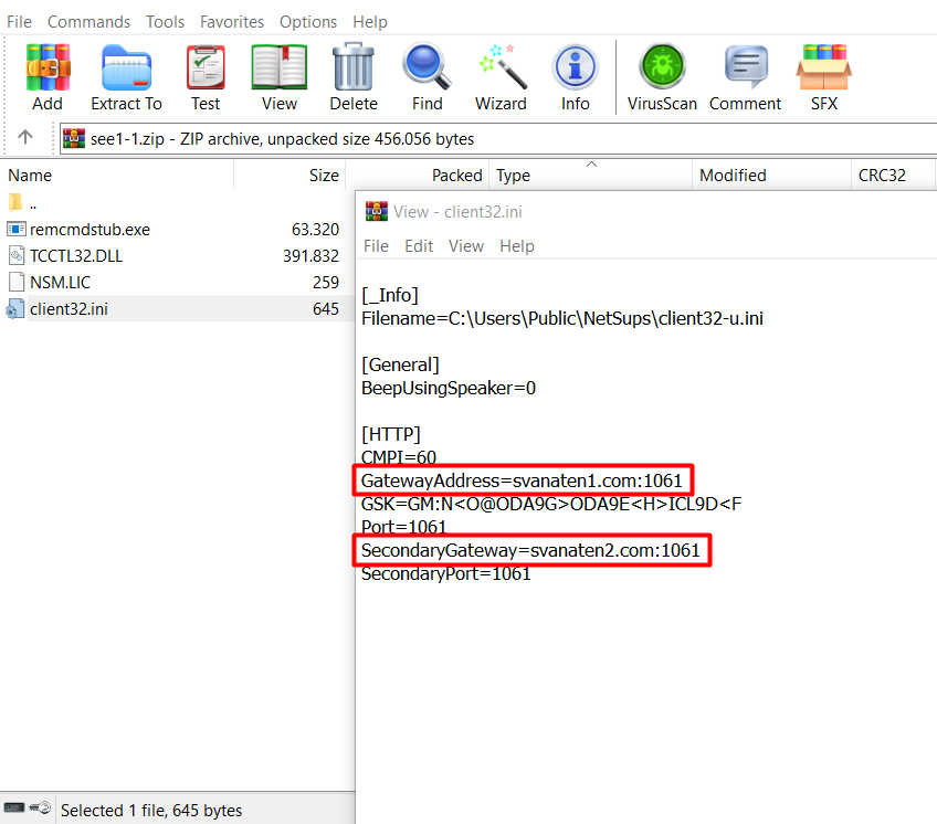 1ZRR4H's tweet image. 🚩 &quot;svcservice.exe&quot;: bazaar.abuse.ch/sample/0fdc3d4….

Next stages:
hxxp://andater393[.]net/see1.zip
hxxp://andater393[.]net/see2.zip
hxxp://andater393[.]net/see3.zip

#NetSupport RAT C2:
svanaten1[.]com:1061
svanaten2[.]com:1061

licensee=DERRJON34
serial_no=NSM186593

[+]…